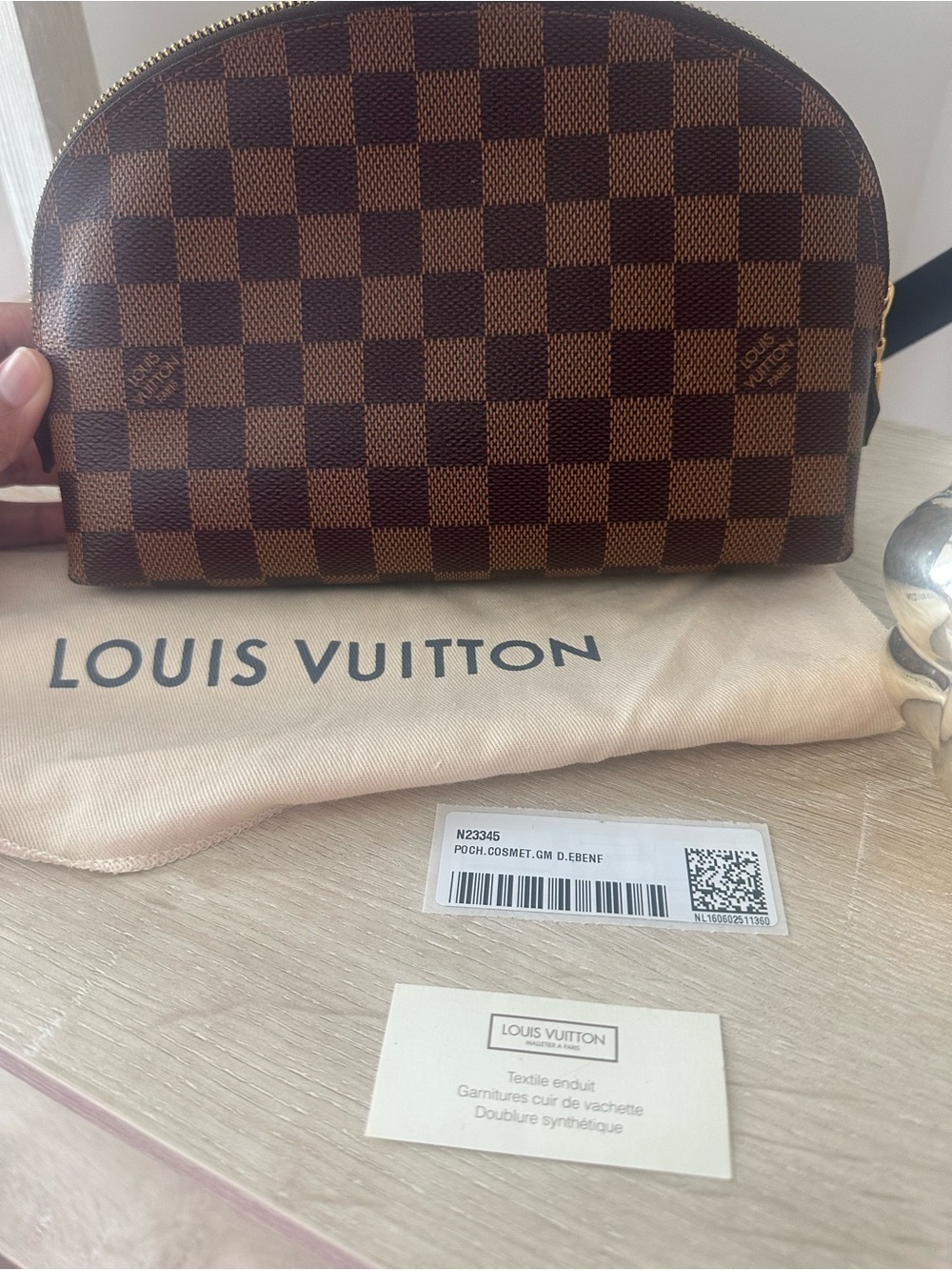 Louis Vuitton Cosmetic Pouch GM Damier Ebene
